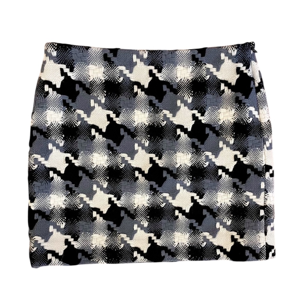 J. Crew Black, White, and Gray Wool Skirt